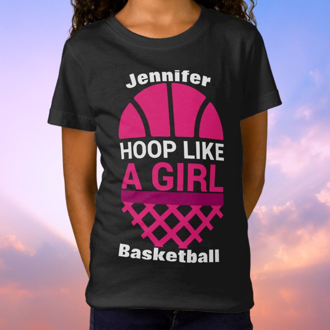 Girls Basketball Hoop wie ein Girl-T - Shirt (Girls Basketball Hoop Like A Girl T-Shirt)