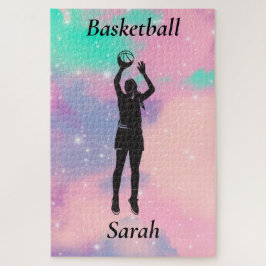 Girls Basketball mit Wasserfarbenhintergrund Mädch
