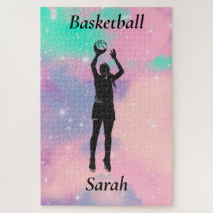 Girls Basketball mit Wasserfarbenhintergrund Mädch