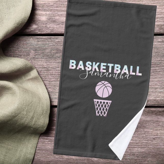 Girls Basketball Player Personalisiert Holographic Handtuch (Von Creator hochgeladen)