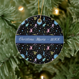 Girls Basketball Players - Sternenmuster Keramik Ornament