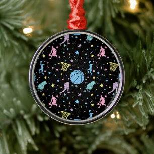 Girls Basketball Players - Sternenmuster Ornament Aus Metall