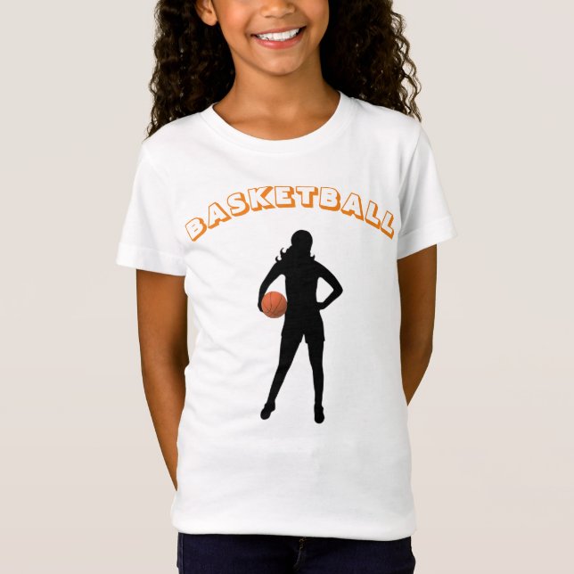 Girl's Basketball T - Shirt mit Name & Nummer (Vorderseite)