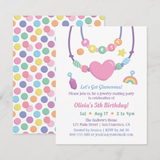 Girls Beads und Schmuck machen Party Einladungen