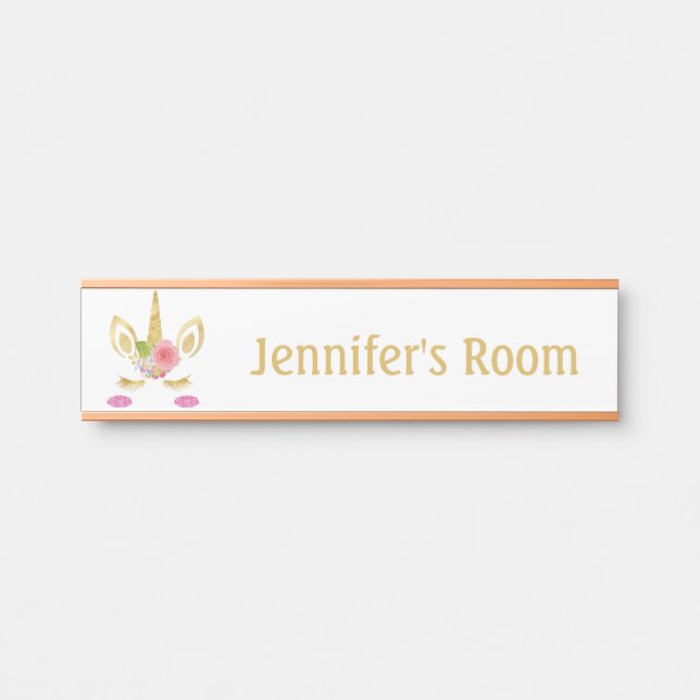 Girls Bedroom Girls' Unicorn Dosenschild Türschild (Vorderseite )