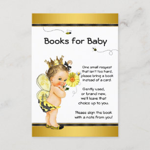 Girls Bee Bring A Book Baby Shower Einlagen Einladung