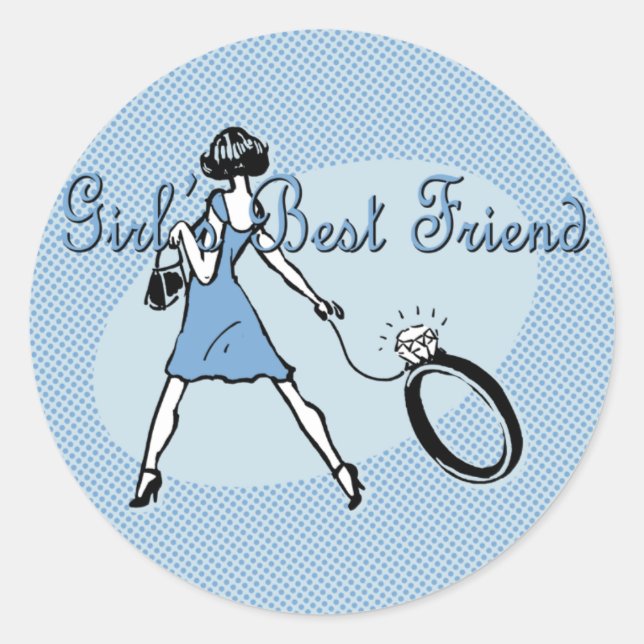 Girls bester Freund Runder Aufkleber (Vorderseite)