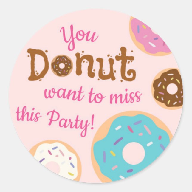 Girl's Birthday Donut Party - Umschlag Aufkleber (Vorderseite)