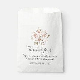 Girl's Birthday Shabby Chic Rose Floral Vielen Dan Geschenktütchen
