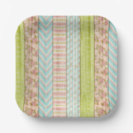 Girl's Birthday Shabby Rose Hütte Chic Tea Party Pappteller