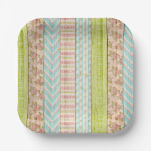 Girl's Birthday Shabby Rose Hütte Chic Tea Party Pappteller