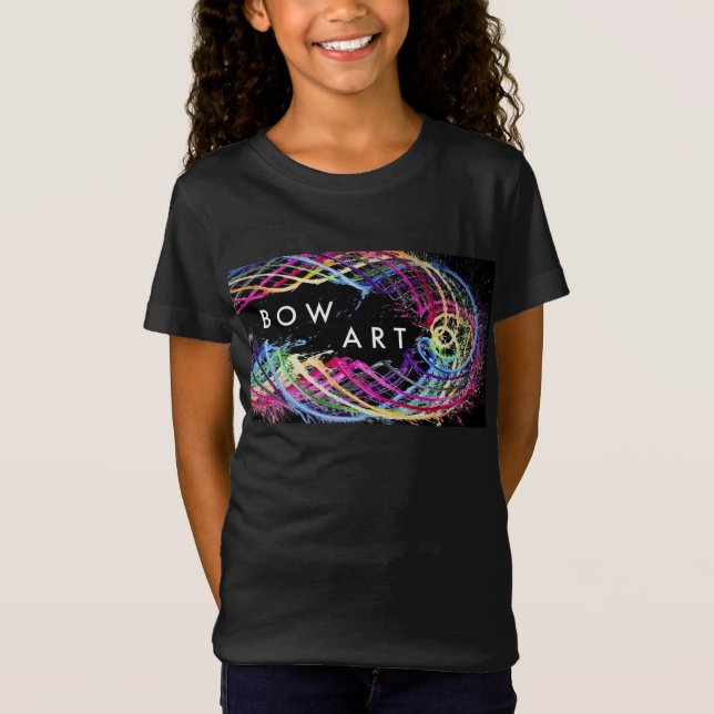 Girls Black Bow Art T Shirt (Vorderseite)