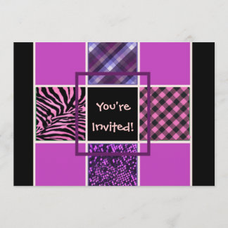 Girls Black Fun Mix Geburtstag Einladungen