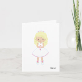Girls (Blonde Hair) Erste Heilige Kommunion Card Karte