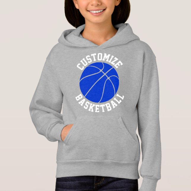 Girls Blue Basketball Custom Nom et numéro de l'éq (Devant)