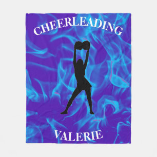 Girls Blue Cheerleader Blanket mit ihrem Namen! Fleecedecke