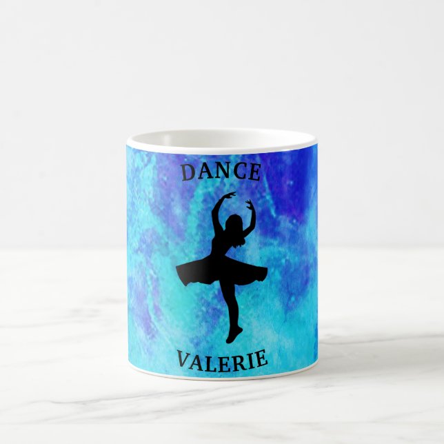 Girls Blue Galaxy Tanz Tasse mit Namen (Mittel)
