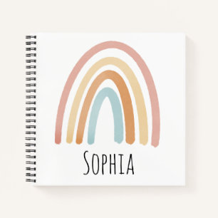 Girls Boho and Pink Rainbow Kids School Notizbuch
