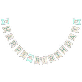 Girl's Boho Birthday Magic Mint grün Wimpelkette