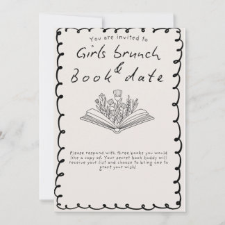 Girls Book Date invite Einladung