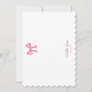 Girls Bow Stationary Dankeskarte