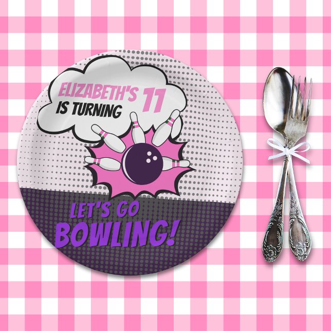 Girls' Bowling Birthday Bash Pappteller (Von Creator hochgeladen)