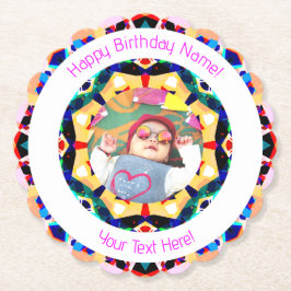 Girls Boys Happy Birthday Star Custom Age Foto Untersetzer