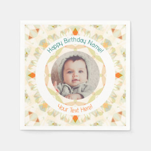 Girls Boys Herbstfall glücklich Geburtstag Custom  Serviette
