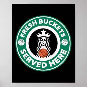 Girls Bysketbyll Fun Logo Servierbügel Cooles T-Sh Poster