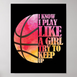 Girls Bysketbyll Geschenk - Spielen wie ein Mädche Poster