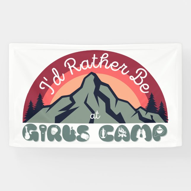 Girls Camp Poster | Ich wäre eher im Girls Camp Banner (Horizontal)