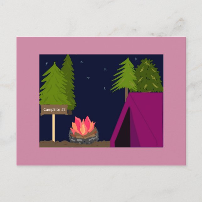 Girls Camping Outing Postkarte (Vorderseite)