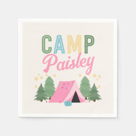 Girl's Camping Party Napkins Serviette