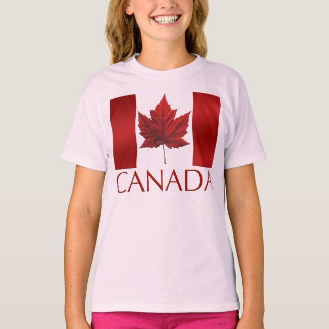 Girl's Canada Flag Sweatshirt Maple Leaf Shirt (Vorderseite)