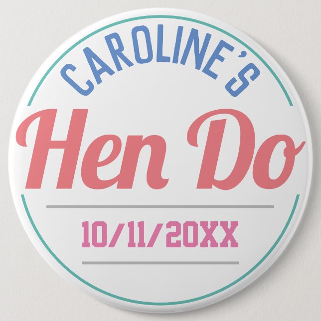 Girl's Celebration of a Hen Do Button (Vorderseite)