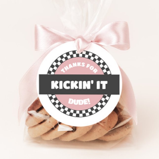 Girls' Checkered Skateboard Groovy Krass Geburtsta Geschenkanhänger (Von Creator hochgeladen)