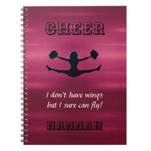 Girls Cheerleader Flyer SpiralNotebook mit Namen Notizblock