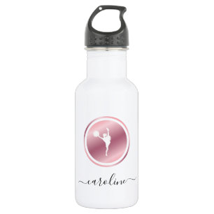 Girls Cheerleader Pink Rose Gold Cheer Thema Edelstahlflasche