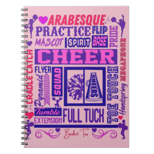 Girls Cheerleading Lila Typografie    Notizblock