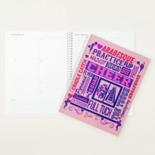 Girls Cheerleading Lila Typografie Planer