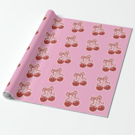 Girls Cherry Sweet 16th Birthday Invitation Geschenkpapier