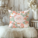 Girls Chic Pink Daisy Wildblume Floral Kissen<br><div class="desc">Dieses weiche, mit Monogramm Kissen zeichnet sich durch ein zartes Muster an Wildblumen und Gängen in sanften Rosatönen aus. Mit seiner Mischung aus Vintag inspiriert Typografie und spielerischen Boho-Details fügt es jedem Raum eine süße, persönliche Touch hinzu. Das Kopfkissen beinhaltet Zimmer, die einen Namen und eine Initialzündung hinzufügen - ein...</div>