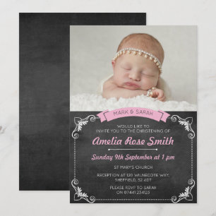 Girls Christening/Taufe Einladung