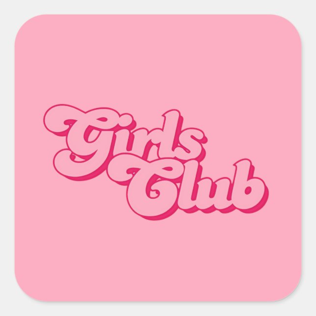 Girls Club Quadratischer Aufkleber (Vorderseite)