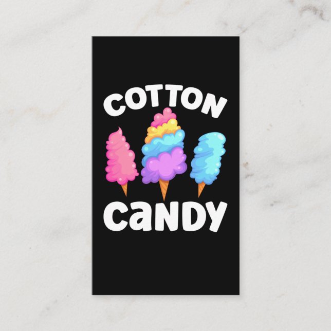 Girls Cotton Candy Lover Niedlich Dessert Visitenkarte (Vorderseite)