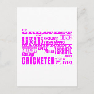 Girls Cricket : Rosa Bester Cricketspieler Postkarte