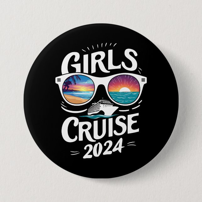 Girls Cruise Trip 2024 Urlaub Liebhaber Button (Vorderseite)