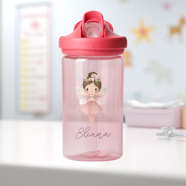 Girls Cute Fairy Personalised Water Bottle Trinkflasche (Von Creator hochgeladen)