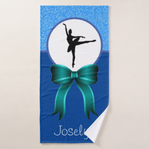 Girls Dance Glitzer and Bow Badehandtuch
