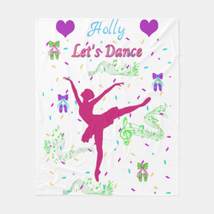 Girls Dance Musical Notes Fleecedecke